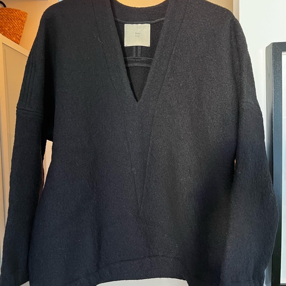 Hoi bo V-neck track. Boiled wool top. - Picture 4 of 8